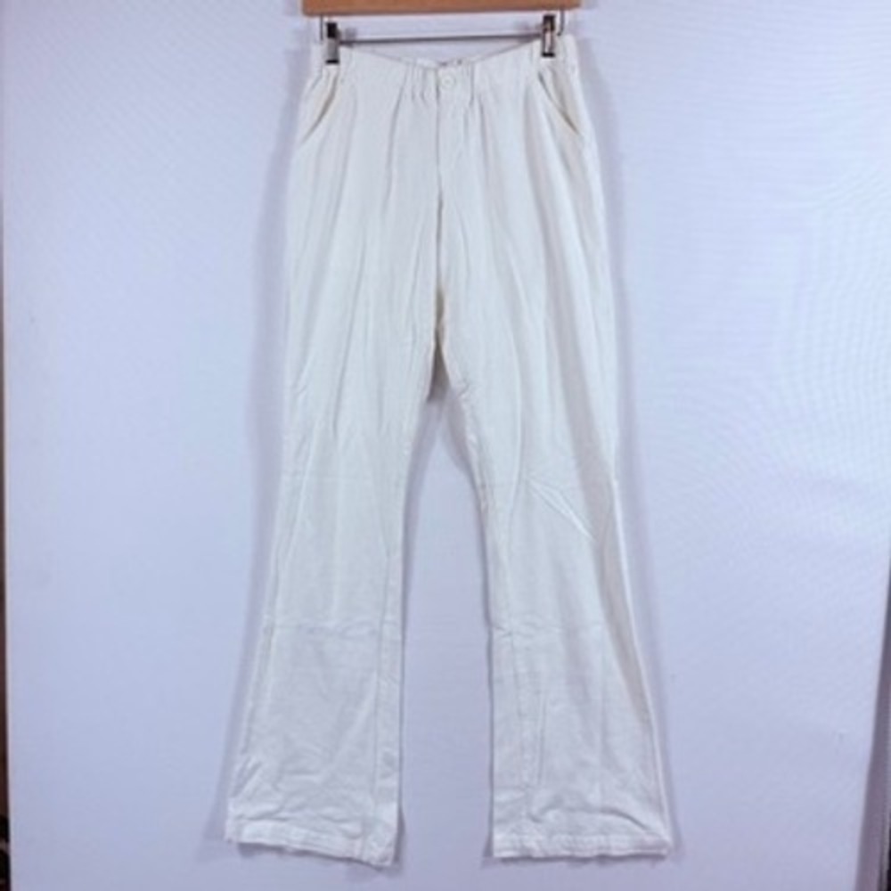 Brandy Melville Linen Blend Pants Womens OS White Coastal Boho Beachy Scandi